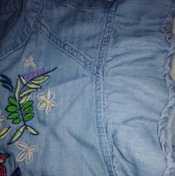 EUC Plus Size Melissa McCarthy Seven7 Button Down Embroidered Denim Top-Size 1X - Picture 14 of 16